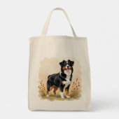 Australische Herder Zwarte Driekleur Aussie Hond Tote Bag (Achterkant)