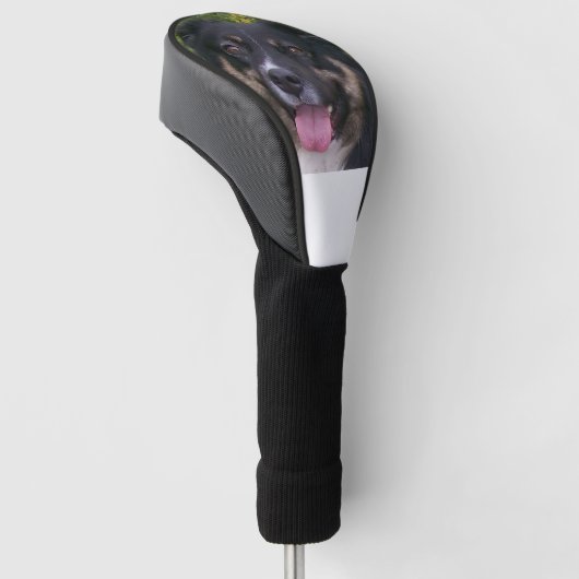 Australische herder zwarte tri golfheadcover (Schuin)