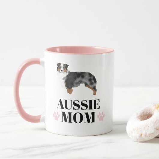 Australische herderblauwe hond met foto mok (Met donut)