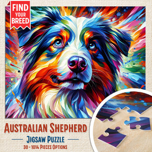 Australische Herderhond Acryl Kunstprint Legpuzzel