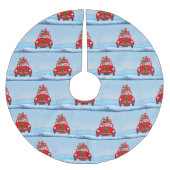 Australische herderhond in auto met kerstman kerstboom rok (Voorkant)