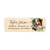 Australische Herderhond Retouradreslabel Etiket (Voorkant)