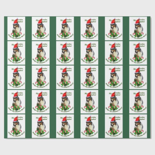 Australische herderkerst cadeaupapier (Vlak)