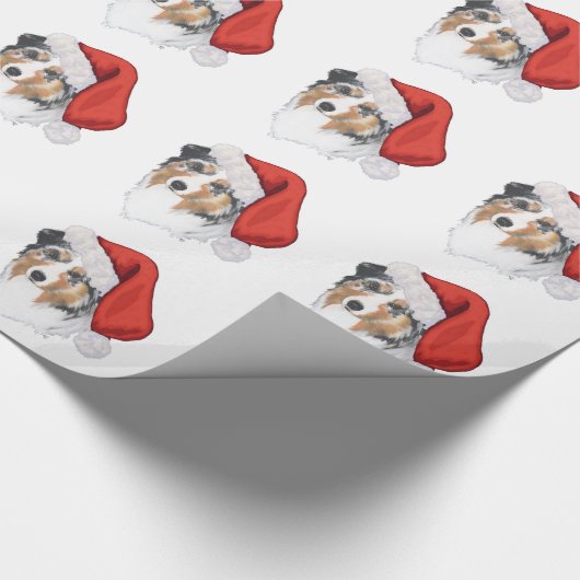 Australische herderkerst cadeaupapier (Hoek)