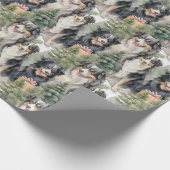 Australische herderkerst cadeaupapier (Hoek)