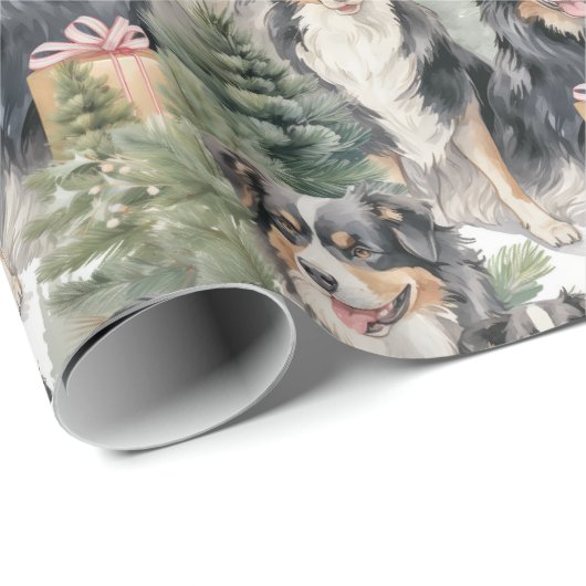 Australische herderkerst cadeaupapier (Rol Hoek)