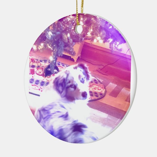 Australische herderkerst keramisch ornament (Links)