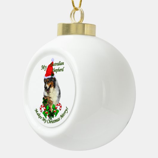 Australische herderkerst keramische bal ornament (Rechts)