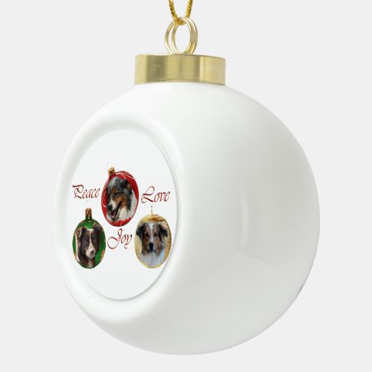 Australische herderkerst keramische bal ornament (Rechts)