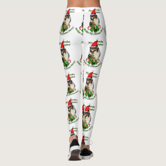 Australische herderkerst leggings (Achterkant)