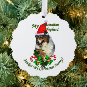 Australische herderkerst ornament kaart