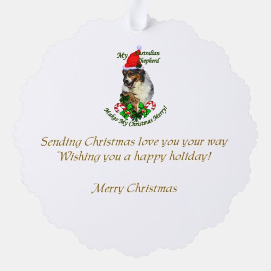 Australische herderkerst ornament kaart (Achterkant)