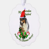 Australische herderkerst ornament kaart (Links)