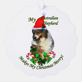 Australische herderkerst ornament kaart