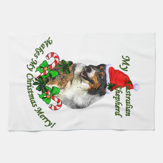 Australische herderkerst theedoek (Horizontaal)