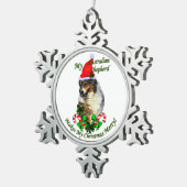 Australische herderkerst tin sneeuwvlok ornament (Rechts)