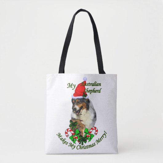 Australische herderkerst tote bag (Voorkant)