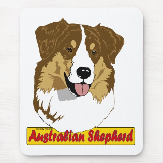 Australische herderkop — rode tri gekleurd muismat (Voorkant)