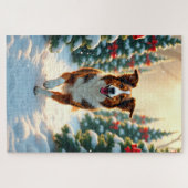 Australische Herders Kerstboomgaard Schilderij Legpuzzel (Horizontaal)