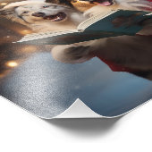 Australische Herders Kerstmis Caroling Vakantie Foto Afdruk (Hoek)