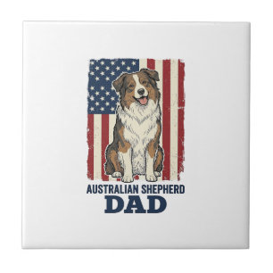 Australische Herders Vader Patriottische Vintage V Tegeltje