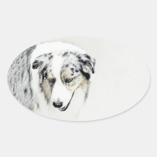 Australische herderschilderkunst - Oorspronkelijke Ovale Sticker