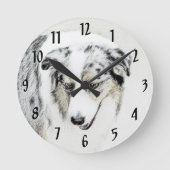 Australische herderschilderkunst - Oorspronkelijke Ronde Klok (Voorkant)