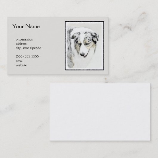 Australische herderschilderkunst - Oorspronkelijke Visitekaartje (Voorkant / Achterkant)