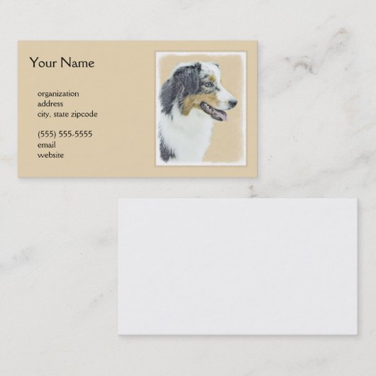 Australische herderschilderkunst - Oorspronkelijke Visitekaartje (Voorkant / Achterkant)