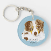 Australische herderse aangepaste acrylische sleute sleutelhanger (Voorkant)