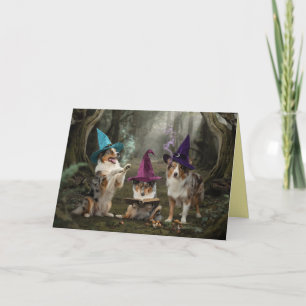 Australische Herdershepherd Heks Halloween Kaart
