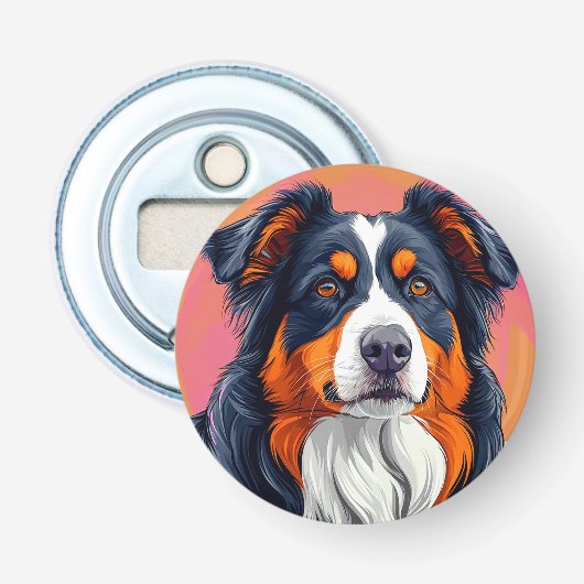Australische herdershond button flesopener (Voorkant)