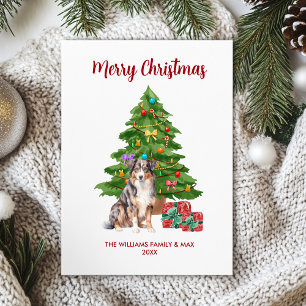 Australische Herdershond Familie Kerstmis Feestdagenkaart