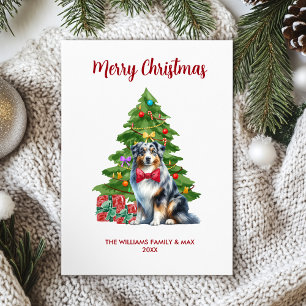 Australische Herdershond Familie Kerstmis Feestdagenkaart