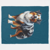 Australische Herdershond Fleece Deken (Voorkant (Horizontaal))