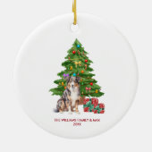Australische herdershond gepersonaliseerde kerst keramisch ornament (Achterkant)