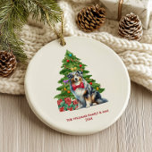 Australische herdershond gepersonaliseerde kerst keramisch ornament