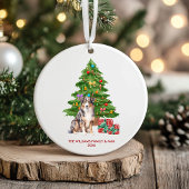Australische herdershond gepersonaliseerde kerst keramisch ornament