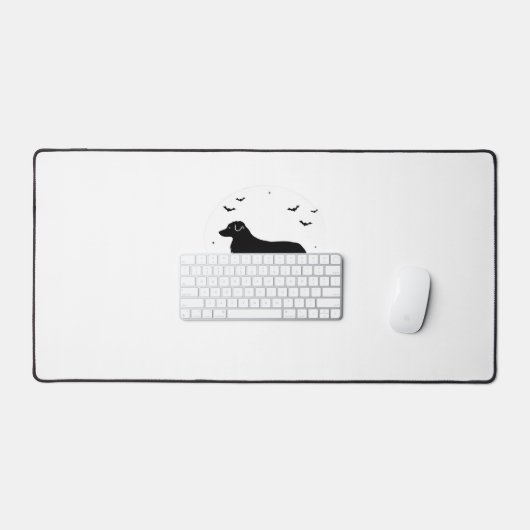 Australische herdershond – Halloween Moon Silhouet Bureaumat (Keyboard & Muis)