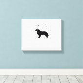 Australische herdershond – Halloween Moon Silhouet Canvas Afdruk (Insitu (Houten vloer))