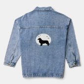 Australische herdershond – Halloween Moon Silhouet Denim Jacket (Achterkant)