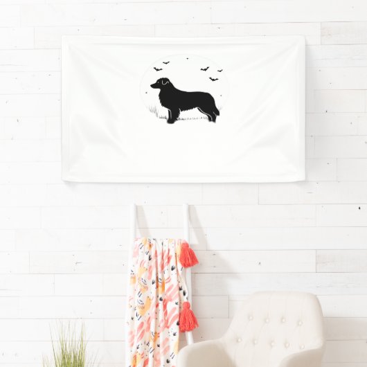 Australische herdershond – Halloween Moon Silhouet Spandoek (Insitu)