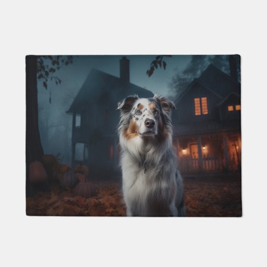 Australische Herdershond Halloween Verschrikkelijk Deurmat (Voorkant)