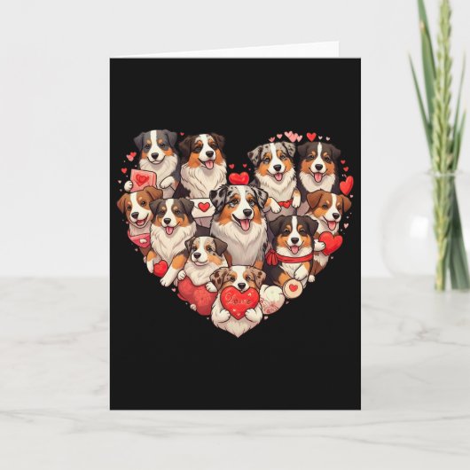 Australische Herdershond Hart Valentijn Australisc Kaart (Voorkant)