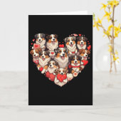 Australische Herdershond Hart Valentijn Australisc Kaart (Gele Bloem)