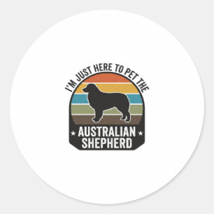 Australische Herdershond Huisdier Liefhebber Vinta Ronde Sticker