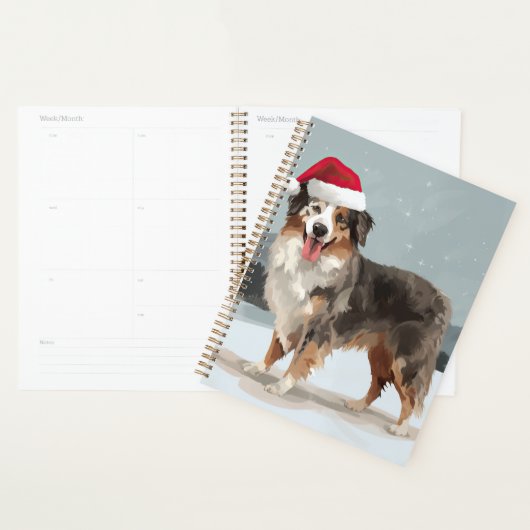 Australische herdershond in Kerstsneeuw Planner (Display)