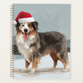 Australische herdershond in Kerstsneeuw Planner (Voorkant)