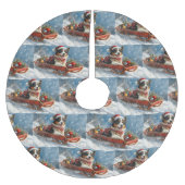 Australische herdershond in slee Kerstmis Kerstboom Rok (Voorkant)