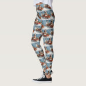 Australische herdershond in slee Kerstmis Leggings (Links)